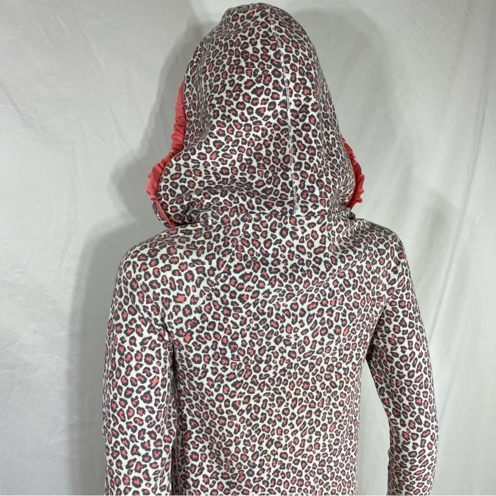 Kensie I Only Sleep in Pretty Pink Animal Print Thermal Hoodie Night Dress